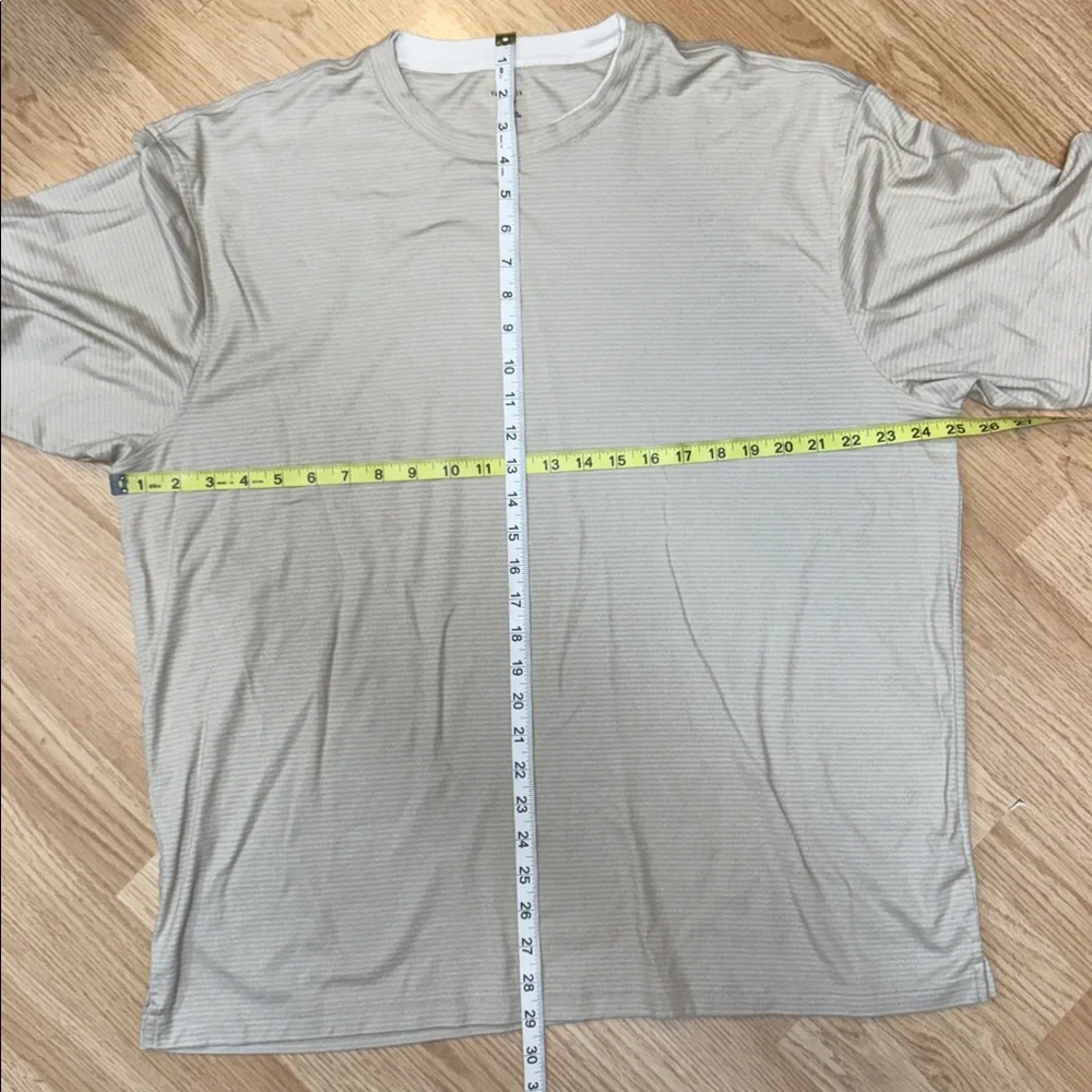 Van Heusen Studio XL Beige Textured Ghost Stripe Tee